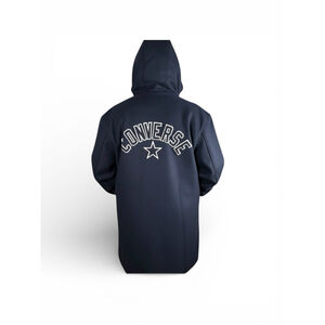 XXL Navy Wool (Faux) Blue CONVERSE Men’s Hooded Varsity Jacket Chuck Taylor